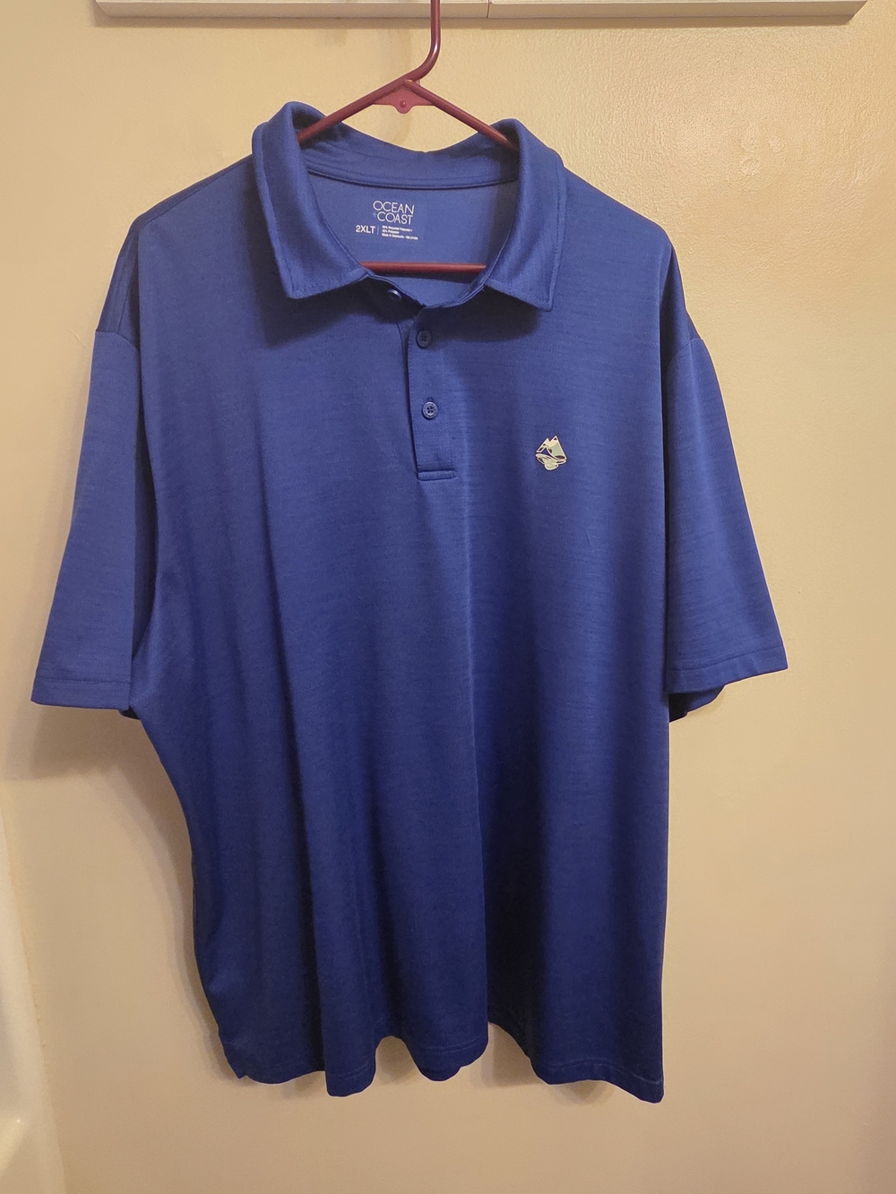 Royal Blue Micro Stripe Performance Polo 2XLT Preppy Golf Gorpcore Athleisure